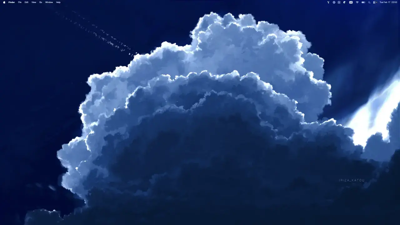 I always keep my desktop clean with a calm background